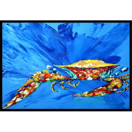 Carolines Treasures Big Spash Crab In Blue Indoor Or Outdoor Mat 24 x 36 In. MW1163JMAT